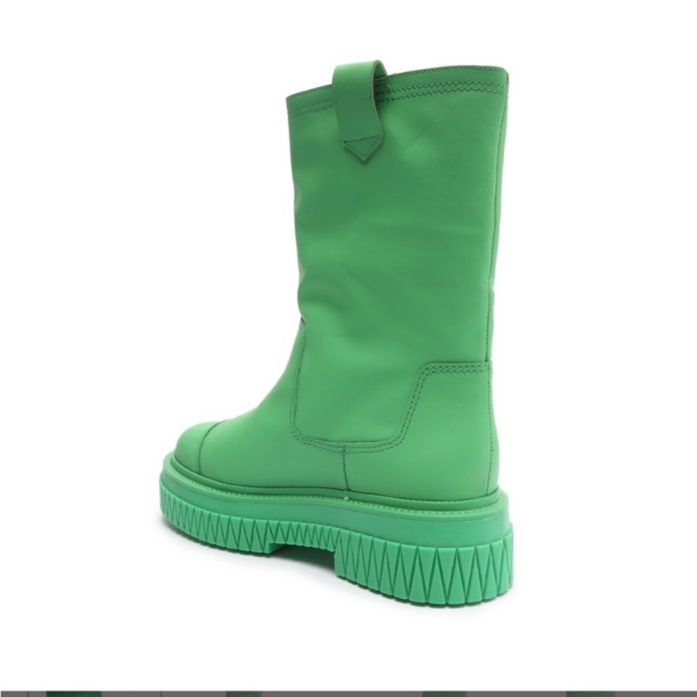 SCHUTZ Neon Green Chunky Platform Combat Boots - Picture 4 of 8